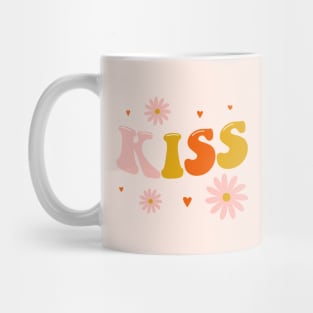 Kiss lettering. Vintage art-prints. Quote design. Mug